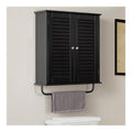 Bad-Hangeschrank mit Lamellenturen, Handtuchhalter, Schwarz, B 59 cm