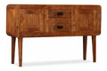 Sideboard aus Massivem Akazienholz 120x30x75 cm Braun mit Honigfarbenem Finish, 2 Schubladen und 2 Schrankturen