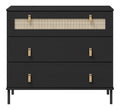 Valencia - Sideboard Kiefer massiv lackiert 90x80x40 cm Kommode Schrank schwarz