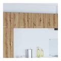 Hangeschrank 2 Stuck Artisan-Eiche Wei Holzwerkstoff mit 2 Regalen und 1 Tur fur Kuche, Vorratsschrank, Stauraum, modernes Design, langlebig, ideal fur Esszimmer und Kuchenmobel