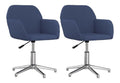Esszimmerstuhle 2 STK. Drehbar Blau Stoff gepolstert mit Ruckenlehne und Armlehne, Metallrahmen, 53,5x57x77,5 cm, ergonomisch fur Kuche Wohnzimmer Esszimmer, modernes Design