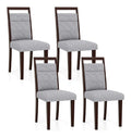 Esszimmerstuhle 2er Set, Kuchenstuhl Holz, Esstisch Stuhle mit gepolsterter Sitz, Holzstuhle gepolstert, bis zu 150kg belastbar, Stuhle fur Esszimmer, Kuche, Wohnzimmer, modern (Grau,4)