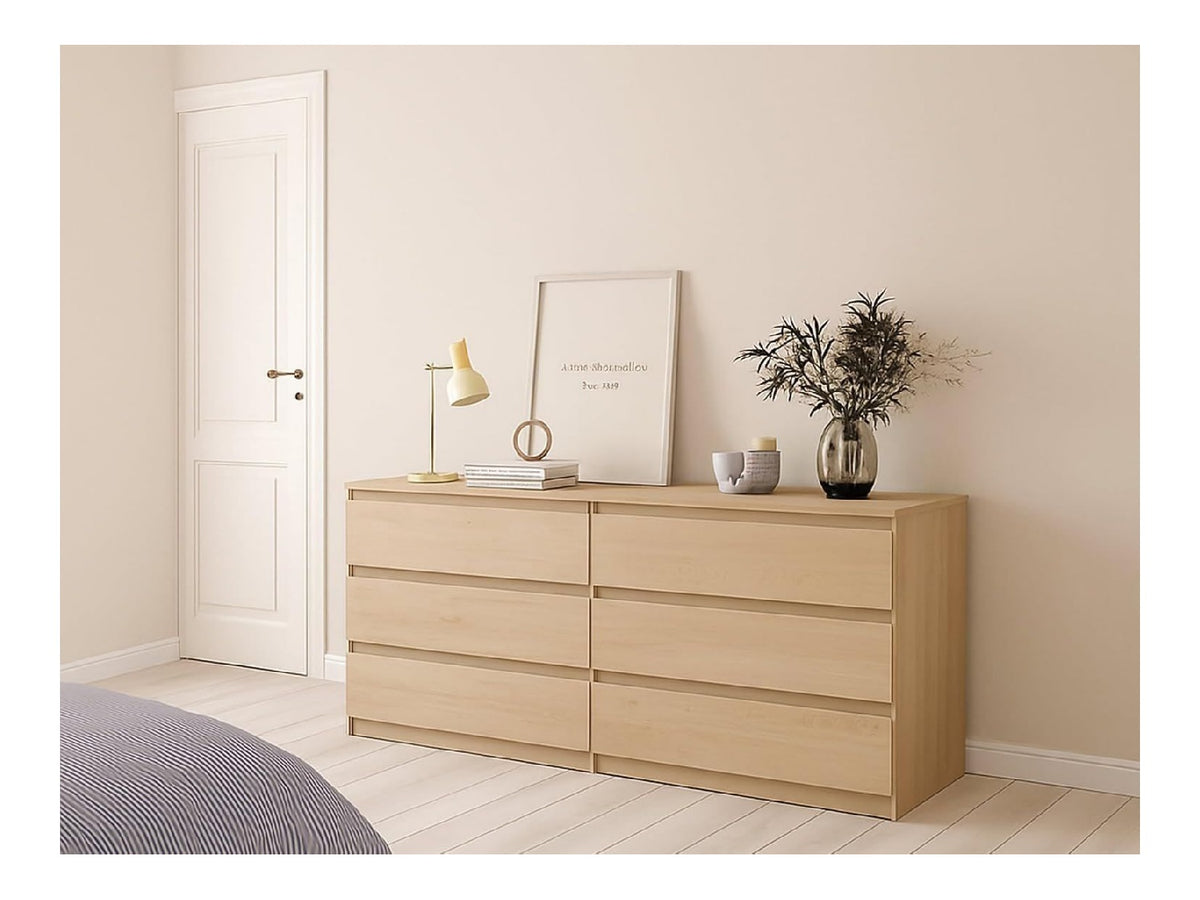 Kommode Giselle, Wohnzimmerbuffet, Wohnzimmer-Sideboard, Moderne Kuchen-Speisekammer, 154x50 h70 cm, Eiche