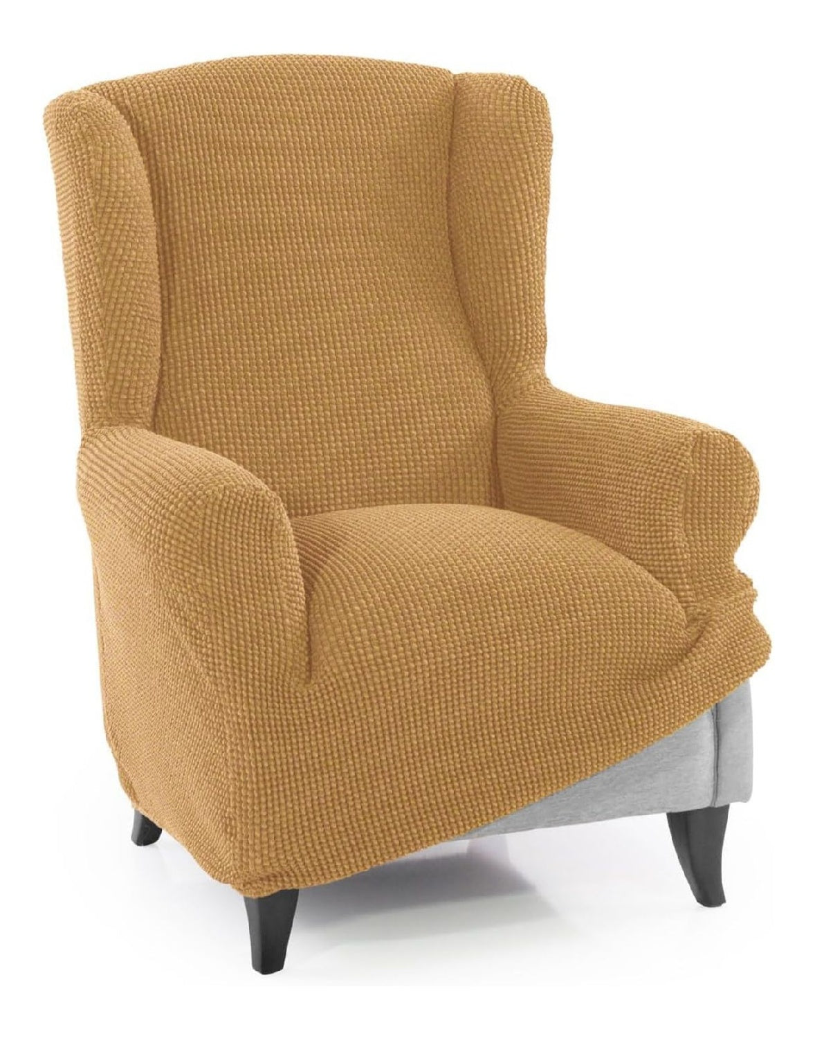 FAVERTI Super elastischer Schonbezug fur Ohrensofa, 3-Sitzer, 160 bis 190 cm, Modell Novele, gelb, Qualitatsschutz aus Jacquardgewebe, Baumwollgefuhl, Sofaschutz, Ohrenschutzer