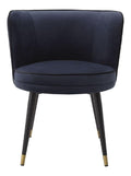 Luxus Samt Esszimmerstuhl Mitternachtsblau/Schwarz/Messingfarben 62 x 62 x H. 76 cm - Drehbarer Kuchenstuhl - Drehstuhl - Vintage Retro Stuhl - Esszimmermobel