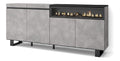 Sideboard, Highboard Kommode, Komodenschrank 200x87x35cm 4 Turen Elektrokamin. Ma e Industriedesign Moderner Stil Zement