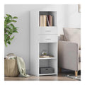 Schranke & Aufbewahrung, Buffets & Sideboards-Home-Highboard, wei , 40 x 42,5 x 124 cm, Holzwerkstoff