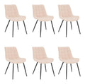 Home Deluxe - Polsterstuhl IKALO 6er Set - Farbe: Creme - weiche Polsterung, bis 120 kg belastbar I Kuchenstuhl Speisestuhle Esszimmerstuhle