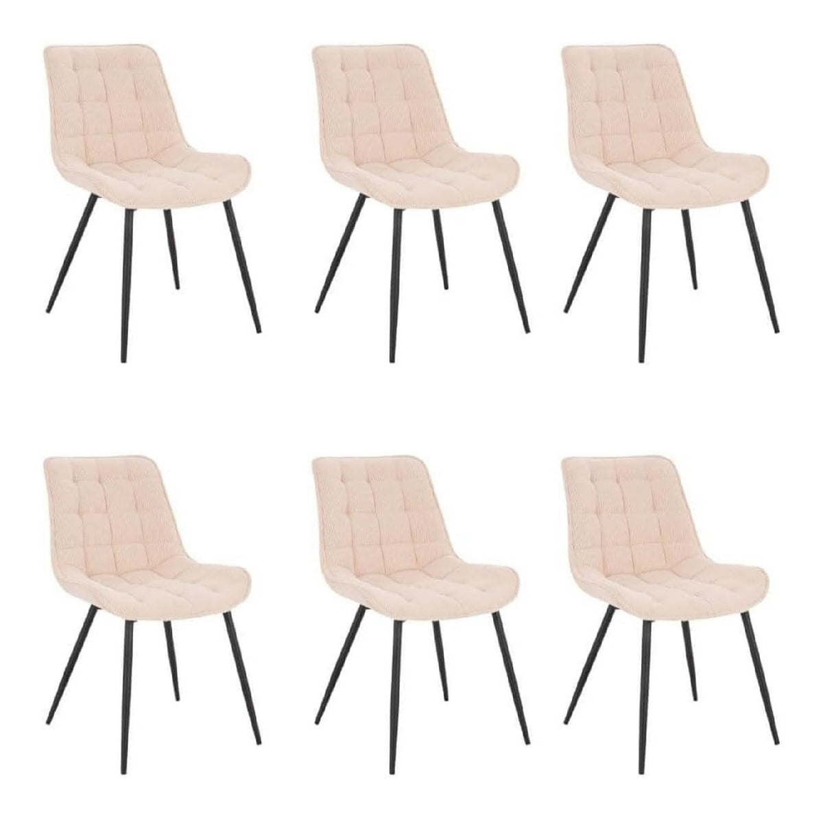 Home Deluxe - Polsterstuhl IKALO 6er Set - Farbe: Creme - weiche Polsterung, bis 120 kg belastbar I Kuchenstuhl Speisestuhle Esszimmerstuhle