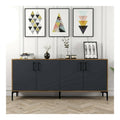 Kommode Orionis, Wohnzimmerbuffet, Wohnzimmer-Sideboard, Moderne Kuchen-Speisekammer, 180x35h78 cm, Walnuss und Anthrazit