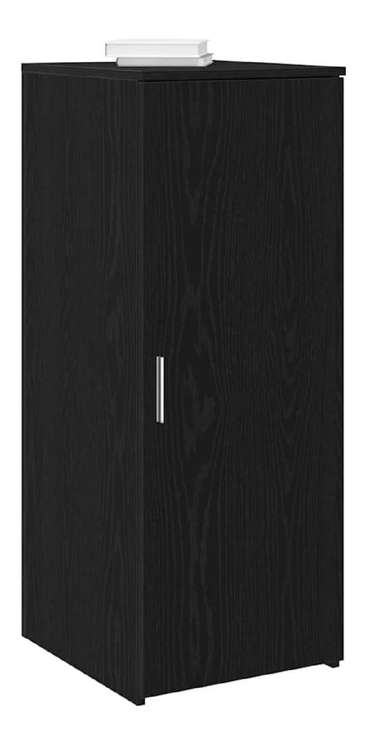 Aufbewahrungsschrank, schwarz, 40 x 45 x 103,5 cm, aus Holz, Buffetmobel fur Buro, mit praktischer Aufbewahrung fur Zubehor und Ordner, kompakte Losung und Montage