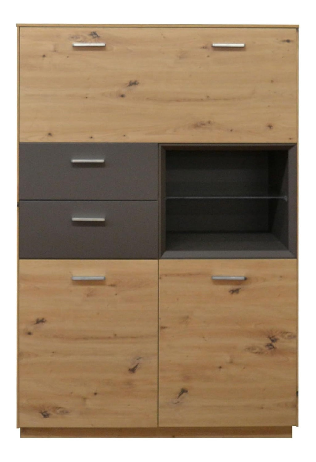 Highboard Frame Schrank Kommode in asteiche/Lava matt Lack B/H/T: 99x151x41 cm