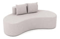 RELAX4LIFE Geschwungenes Sofa fur 3 Sitzer, gepolstertes Schlafsofa mit Ruckenlehne & 2 Kissen, Polstersofa bis 200 kg, moderner Bodensofa fur Wohnzimmer & Schlafzimmer, 199 x 97 x 68 cm (Grau)
