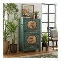 asiatischer Schrank Hoch-Kommode orientalisch Hochzeitsschrank chinesisch smaragd-grun Vintage Shabby-chic