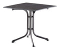 SIEGER KT 3130-55 Boulevard-Klapptisch mit vivodur-Platte 80x80 cm, Stahlrohrgestell, Tischplatte Schieferdekor, Eisengrau/Schiefer anthrazit