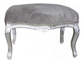 Barock Sitzhocker Medium Grau/Silber - Antik Stil Mobel - Hocker