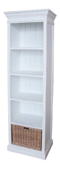 Landhausstil Bucherschrank Antik Wei /Naturfarben 59 x 40 x H. 194 cm - Mobel im Landhausstil