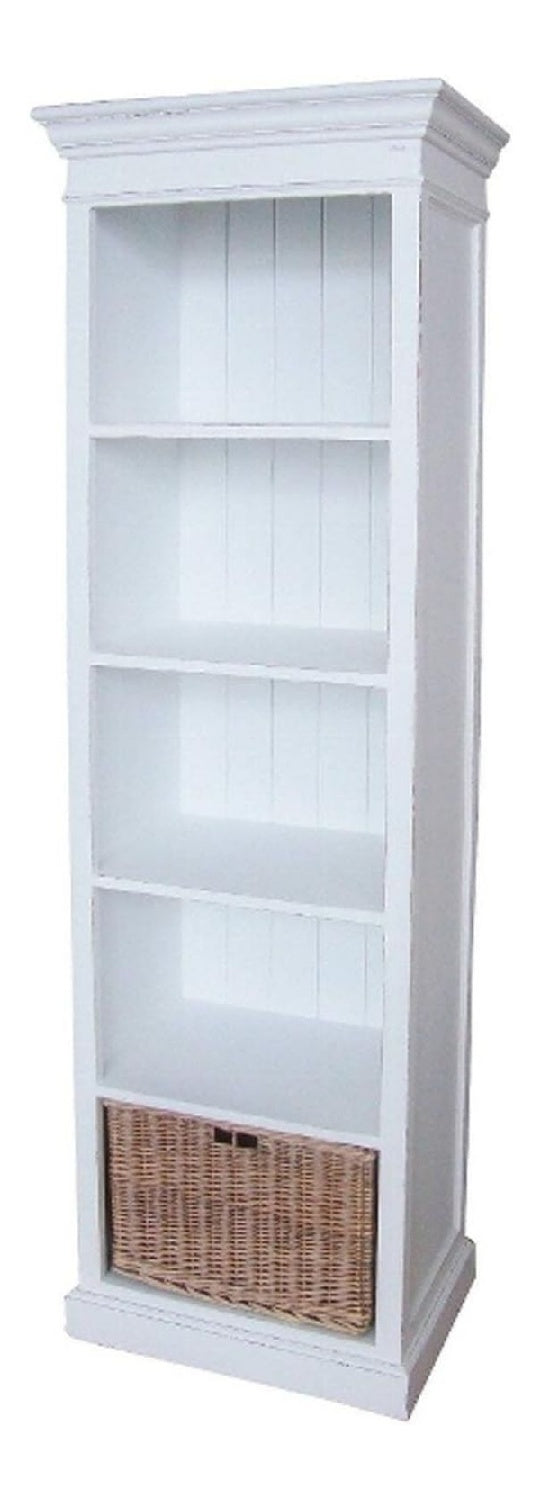 Landhausstil Bucherschrank Antik Wei /Naturfarben 59 x 40 x H. 194 cm - Mobel im Landhausstil