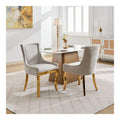 2er beige Esszimmerstuhle Chenille mit vergoldeten Beinen