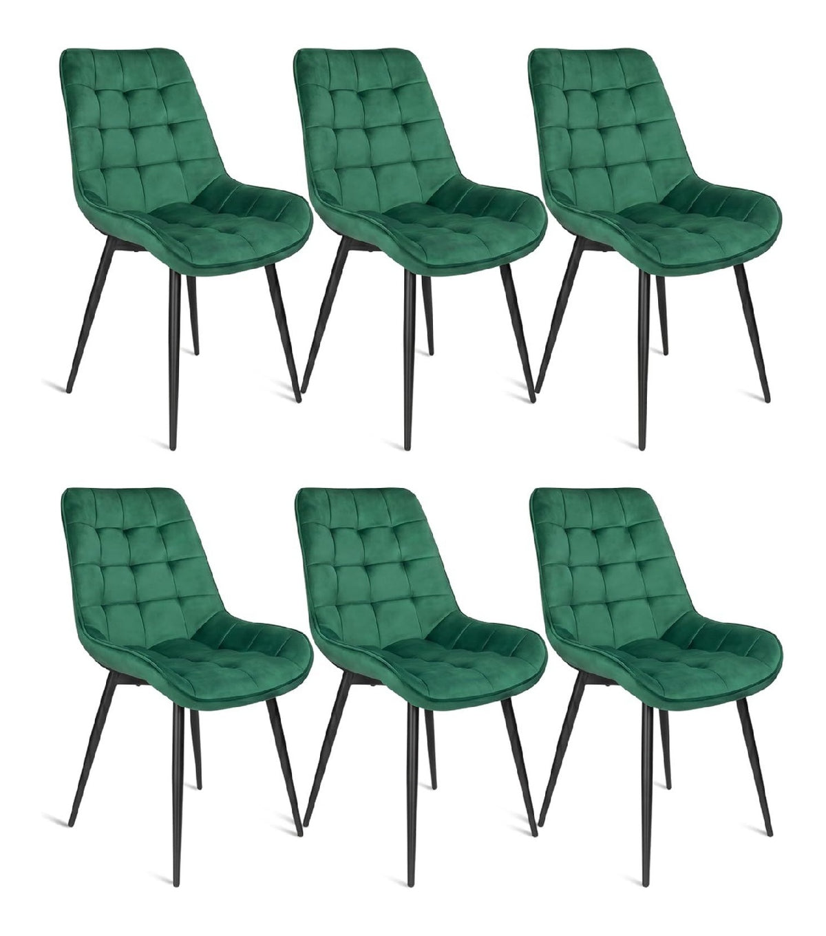 wohnartig Verona Esszimmerstuhle 6er Set Samtstuhl Grun Gepolsterte Sitz- & Ruckenflache Regulierbare Metallfu e Ideal fur Kuche Esszimmer Wohnzimmer