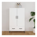 Hochboard Holzwerkstoff Kommode Wei 70x31x115 cm Wohnzimmerschrank Schlafzimmer Industrial Mobel Highboard Wei