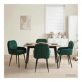 Esszimmerstuhle 4er Set Samt Dunkelgrun 59x59,5x90 cm mit Armlehnen, Polsterstuhle fur Kuche, Wohnzimmer, bequem, Stabiler Metallrahmen, modernes Design, langlebig