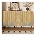 Moderne Kommode mit Schubladen in Holzoptik & Schwarz, Sideboard mit Gerauschlosen Schienen, Aufbewahrungsschrank fur Flur, Esszimmer & Mehr, 120x40x80 cm