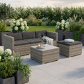 Hochwertige Gartenmoebel Set M Punta Cana Polyrattan Lounge Moebel geeignet f¨¹r 3 bis 4 Personen ausgestattet mit Sofa Armst¨¹hle Kissen f¨¹r den Au?eneinsatz geeignete Balkonmoebel f¨¹r Terrasse grau meliert Variante 694