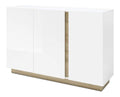 Sideboard Anrichte Fresh II wei Hochglanz Grandson Oak Dekor 138x91x40cm Kommode Wohnzimmersideboard Esszimmersideboard Wohnzimmerkommode
