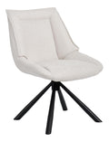 Duhome Esszimmerstuhl, Chenille-Stoff, 180 drehbar Automatische Ruckstellfunktion, als Burostuhl, Schminktischstuhl, Lounge Stuhl, Creme-Wei