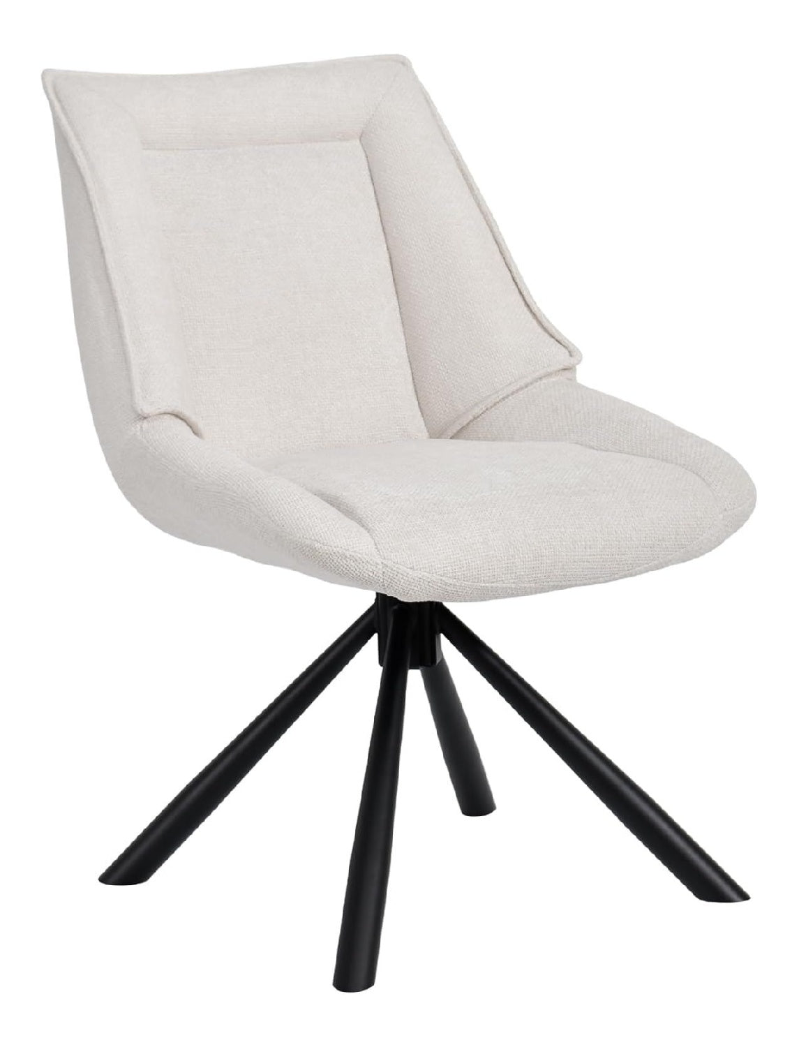 Duhome Esszimmerstuhl, Chenille-Stoff, 180 drehbar Automatische Ruckstellfunktion, als Burostuhl, Schminktischstuhl, Lounge Stuhl, Creme-Wei
