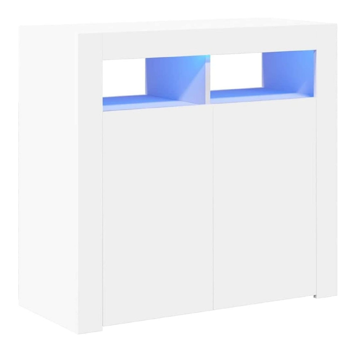 Sideboard mit LED-Leuchten Kommode Anrichte Schrank Beistellschrank Mehrzweckschrank Standschrank Flurschrank Wei 80x35x75cm