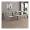 Bank Ubertino, Sitzflache fur Esstisch, Einzelne ausziehbare Bank, 290x25x45 cm, Grau