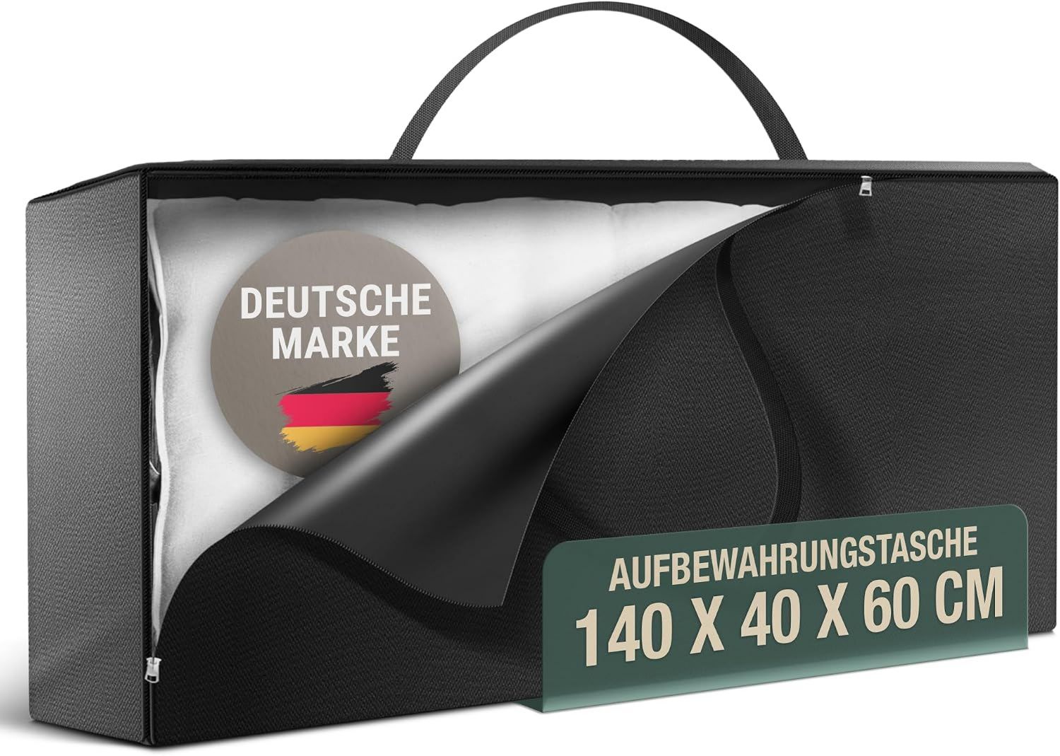 Hochwertige Aufbewahrungstasche 140 x 40 x 60 cm Ideal geeignet f¨¹r Palettenpolster Gartenauflagen Bettdecken Kleidung Wasserabweisend robuste Tragetasche ausgestattet mit Reissverschluss Tragegriffen Variante 612