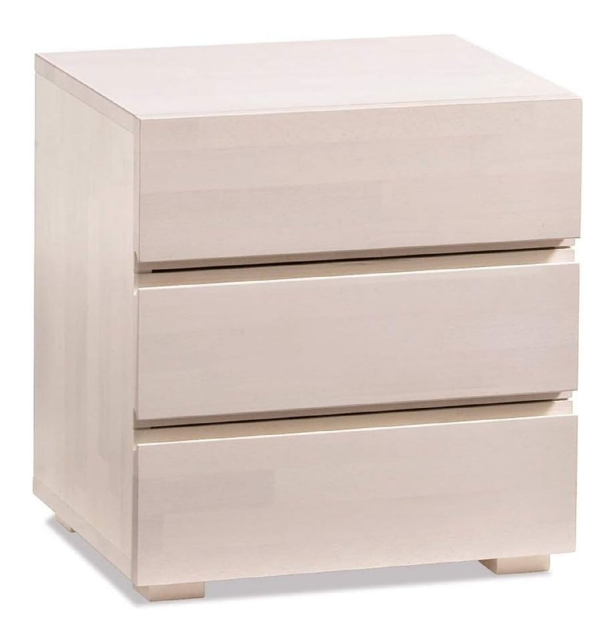 Woodline Nachttisch Treva Buche wei 3 Schubladen