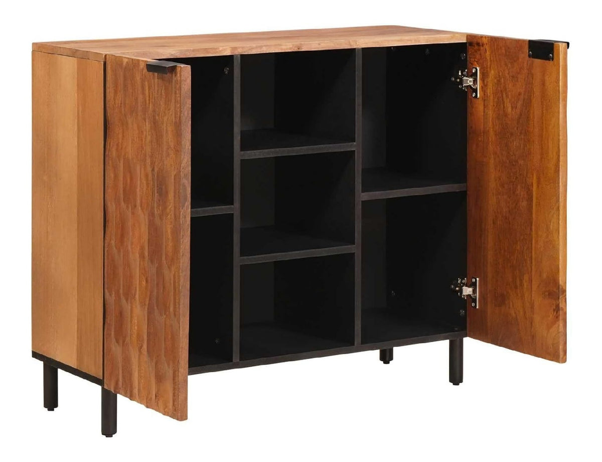 Anrichte Aufbewahrung Akazie, Braun, 90 x 33 x 75 cm