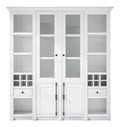 Buffetschrank Landhausstil Hooge in Pinie wei Landhaus Vitrinenschrank mit Weinregal 194 x 207 cm