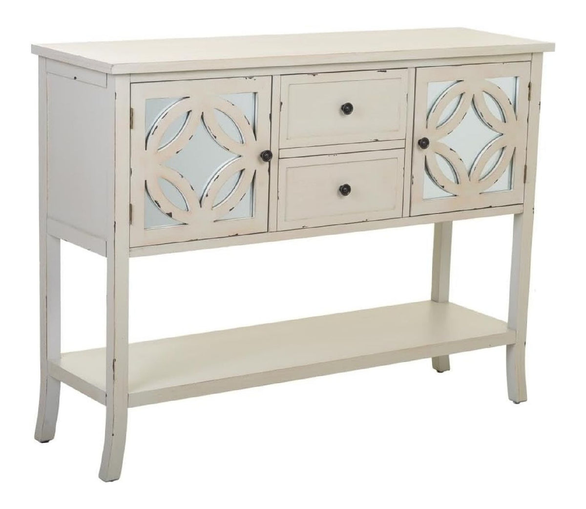 DECO Aparador de Madera Blanco 121x37x91