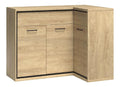 Eckkommode Sideboard Eckschrank Kommode Wohnzimmerschrank Anrichte Aufbewahrunsschrank Links in braun in Eiche