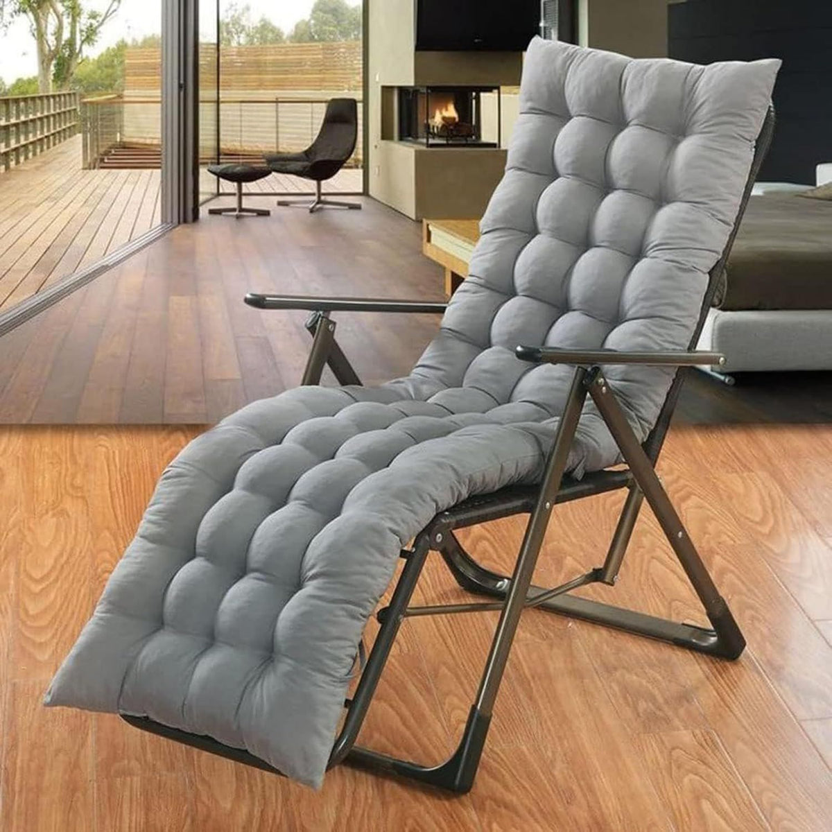 Hochwertige Extra dickes weiches und bequemes Sonnenliegen Kissen geeignet f¨¹r Terrasse grau 50 x 50 cm gepolstert f¨¹r Gartenmoebel Zubehoer Variante 66