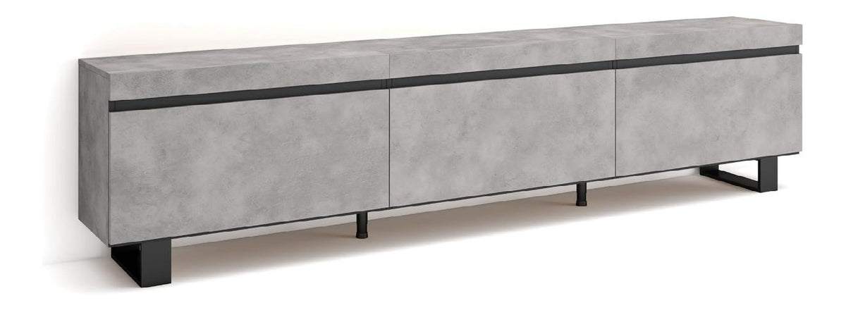 TV-Schrank, Lowboard fur Wohnzimmer und Esszimmer 240x57x35 cm Industriedesign Moderner Stil Zement
