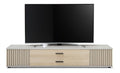 Lowboard Avira 180 cm - Modernes TV-Mobel & Sideboard in Riva Eiche Dekor mit 2 Turen & Schubladen, hangend/stehend montierbar, kaschmirfarben