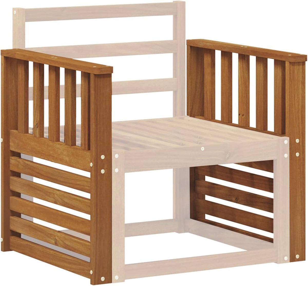 Hochwertige Armlehnen 2 pcs Braun 60 x 6 x 61 cm Holzwerkstoff Sonnenliege Armlehne modern in Braun rechteckig robuster Accessoire geeignet f¨¹r die Terrasse Variante 589