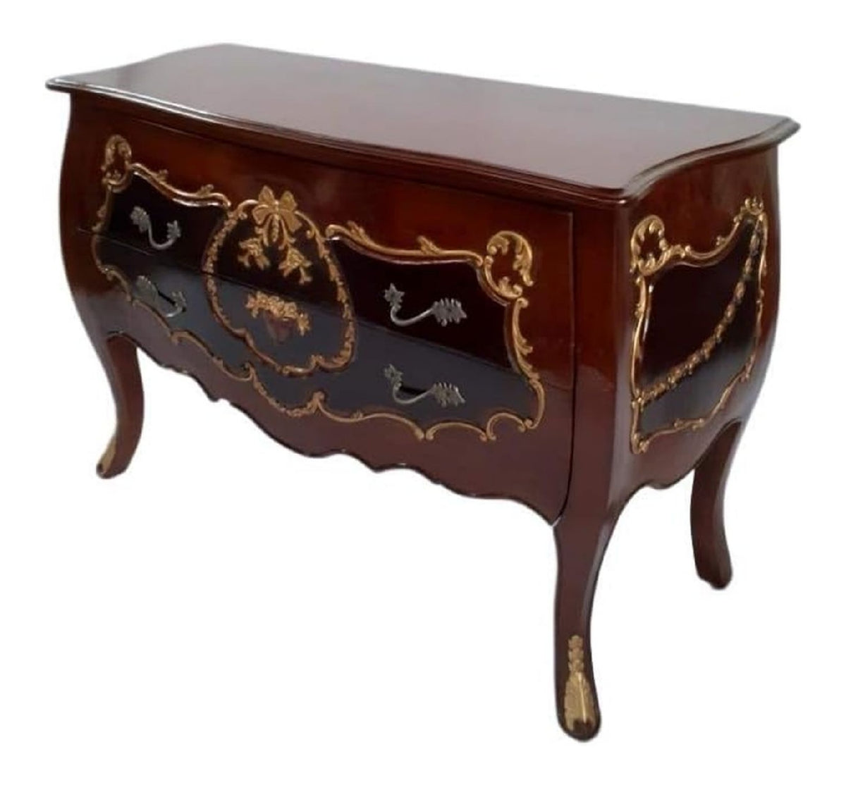 Antik konigliche Louis XIV. Louises Barock Rokoko Stilmobel Kommode Sideboard Kommodenschrank Sideboardschrank Farbe: Nussfarben Breite124cm