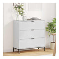 Hochglanz-Wei Sideboard, 79,5x33x82 cm Holzwerkstoff, Buffet mit Stauraum, Kuchenschrank, Esszimmer, Wohnzimmer