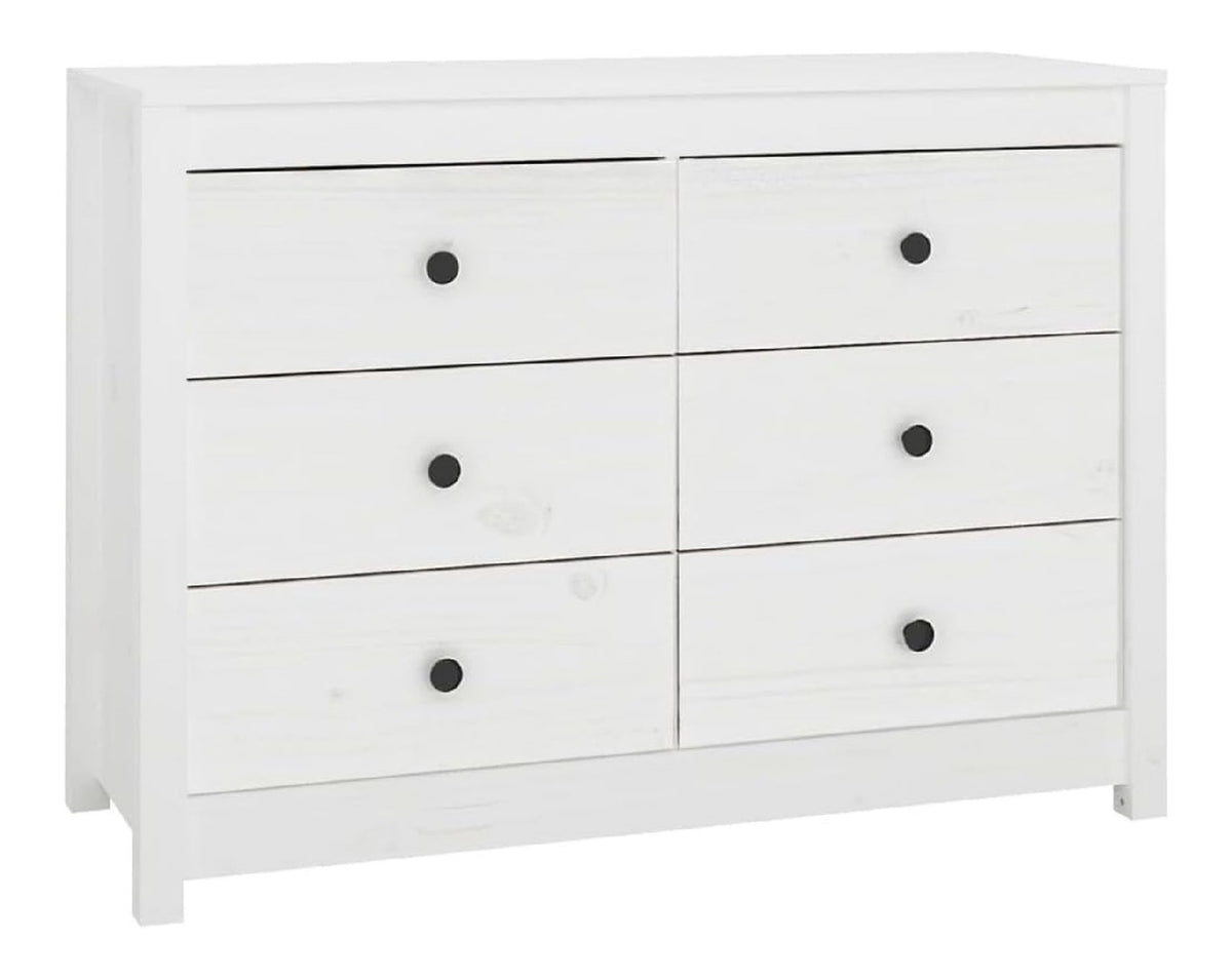 Beistellschrank, Sideboard mit viel Stauraum, Schrank fur Schlafzimmer Wohnzimmer Buro, Kommode Anrichte Telefonschrank, Wei Massivholz Kiefer