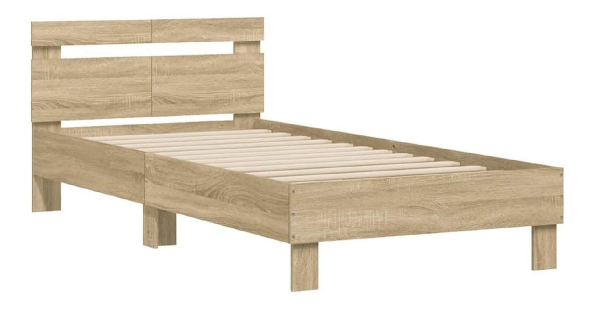 Bettgestell ohne Matratze mit Kopfteil Sonoma-Eiche 100x200 cm