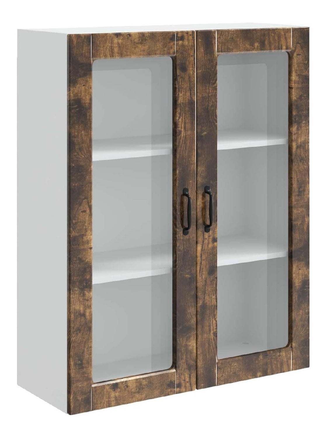 Kuchenschrank Kalmar Geraucherte Eiche aus Holzwerkstoff 80 x 31 x 100 cm, moderner Vorratsschrank Kuche mit viel Stauraum, ideal fur Arbeitsplatte Kuche und Sideboard Kuche