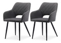 Esszimmerstuhle 2er Set aus Leinen, Kuchenstuhl Polsterstuhl mit Offener Ruckenlehne,Armlehnen,Gepolstertem Sitz, Metallbeinen, Stuhle fur Wohnzimmer,Esszimmer,Kuche