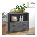 Beistelltisch Schranke Buffet Schranke Kuche Schranke Sideboard HAMAR Dunkelgrau 85x35x80 cm Massivholz Kiefer fur Wohnzimmer, Esszimmer und Kuche